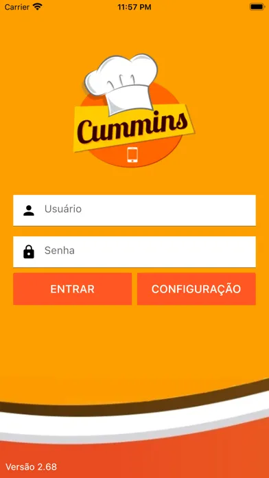 Capturas de tela do Cummins Garçom
