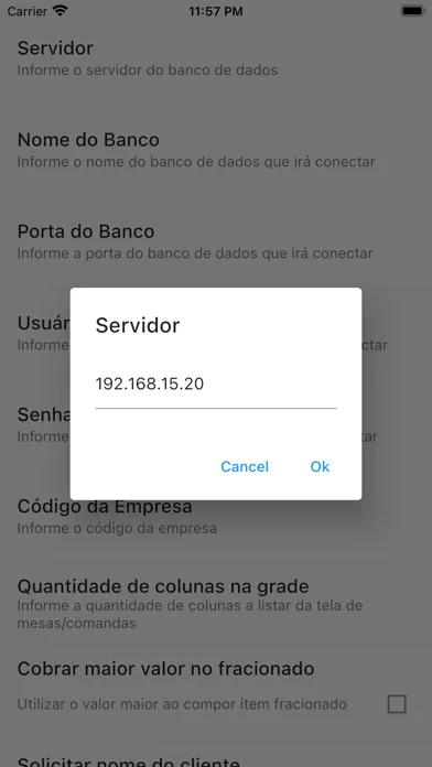 Capturas de tela do Cummins Garçom
