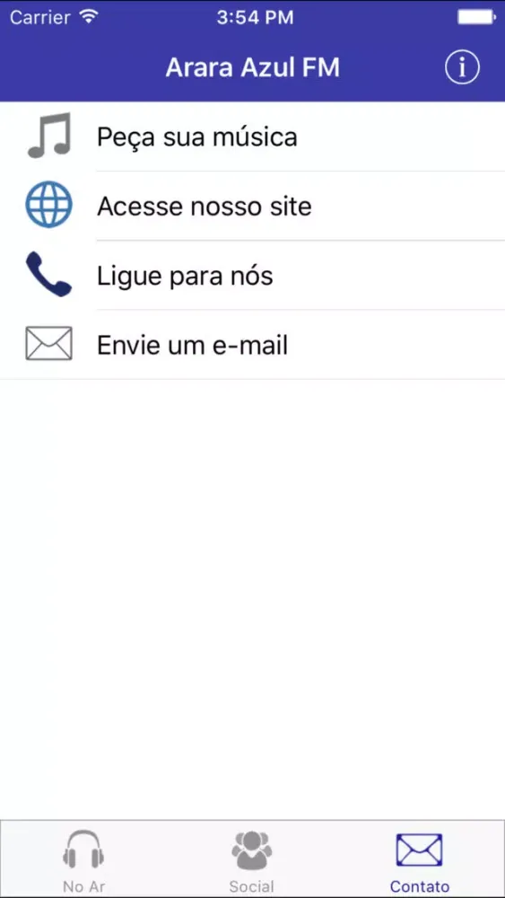 Capturas de tela do Arara Azul FM