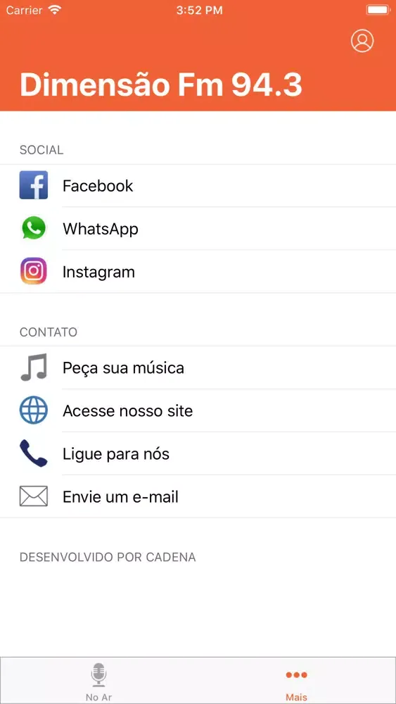 Tangkapan skrin Dimensão FM 94.3