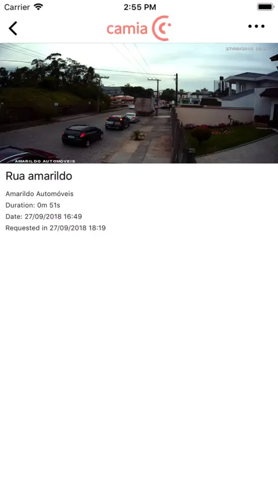 Capturas de tela do Camia