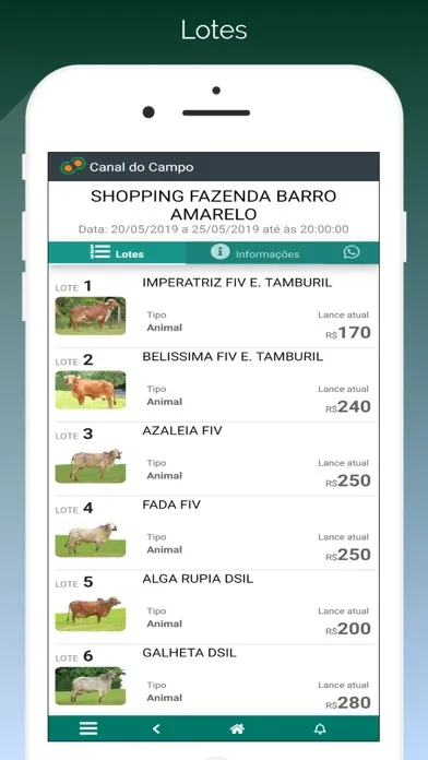 Capturas de pantalla de Canal do Campo Leilão