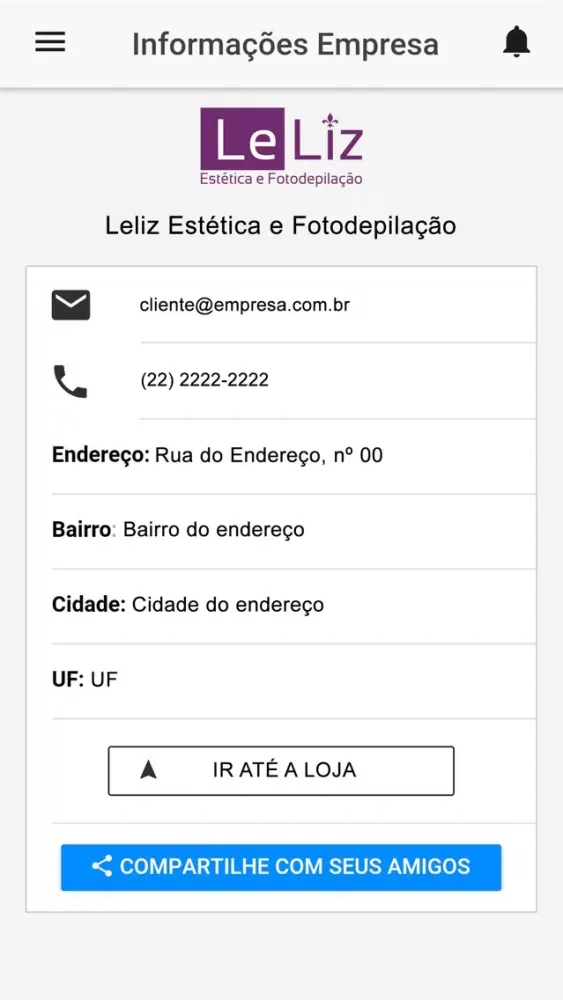 ภาพหน้าจอของ Leliz Estética e Fotodepilação