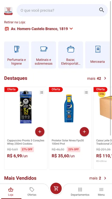 Capturas de tela do Carvalho Supershop