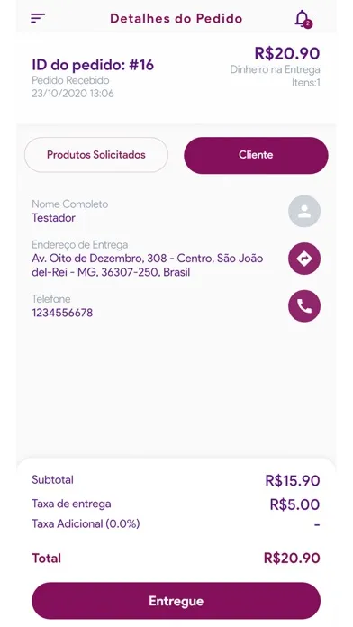 Captures d'écran de Pedi no App - Entregadores