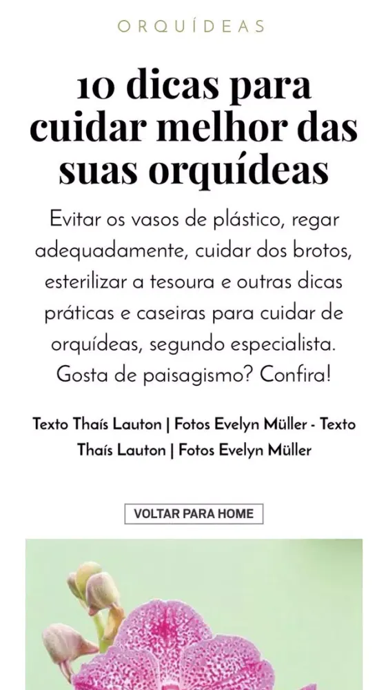 Capturas de tela do Revista Casa e Jardim