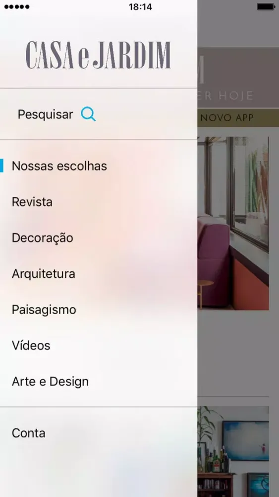 Capturas de tela do Revista Casa e Jardim