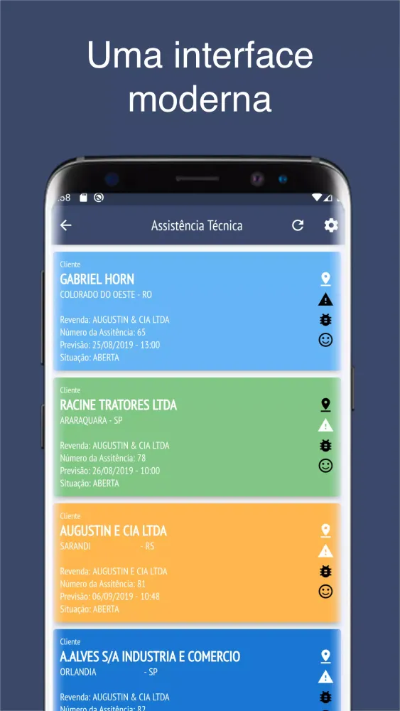 Capturas de tela do Assistência Técnica