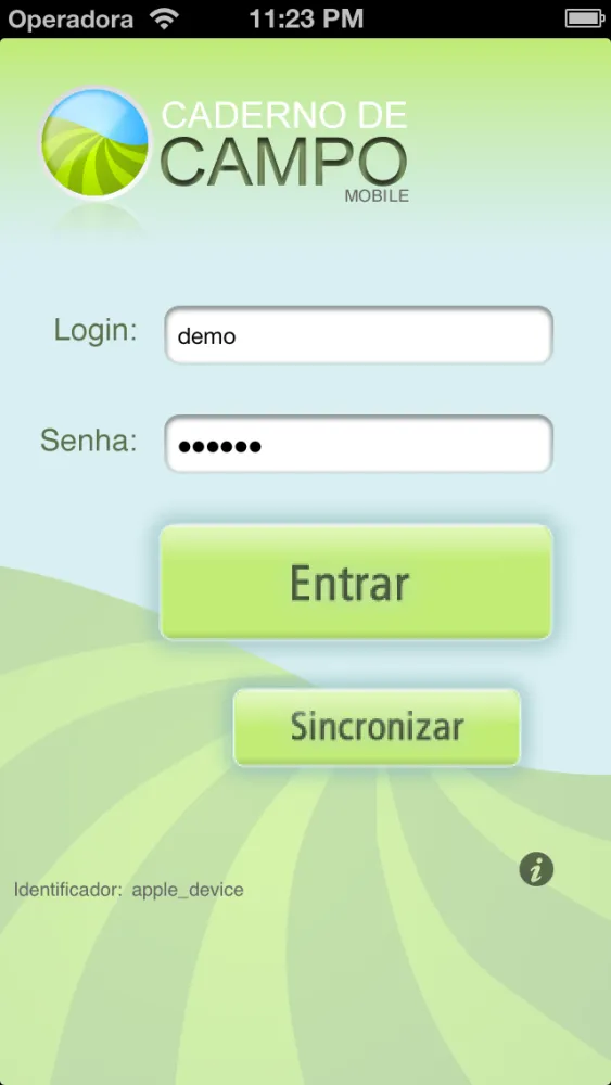 Zrzuty ekranu Caderno de Campo