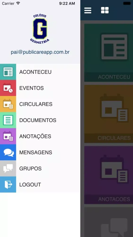 Capturas de tela do Publicare Geometria