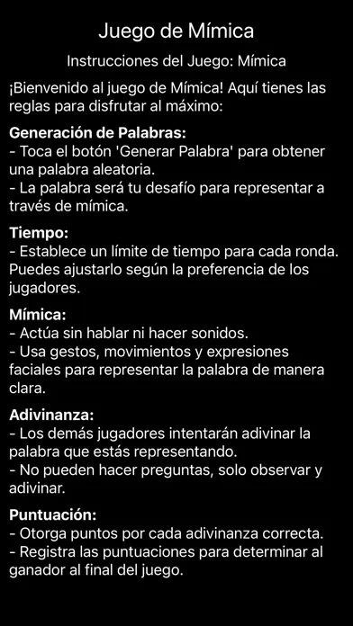 Capturas de tela do Juego de Mímica