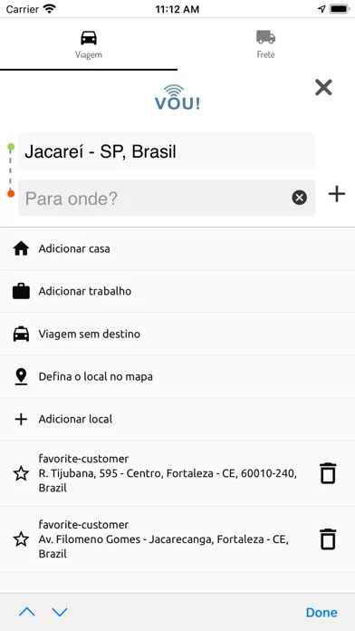 VOU! Passageiro/Cliente Screenshots