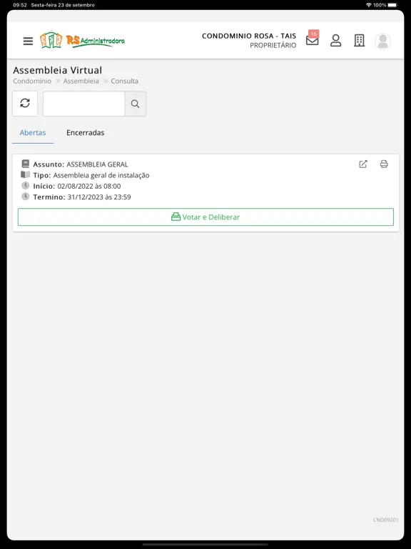 Zrzuty ekranu RS Administradora iPad 