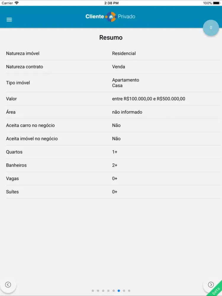 ClientePrivado Imóveis iPad 应用截图
