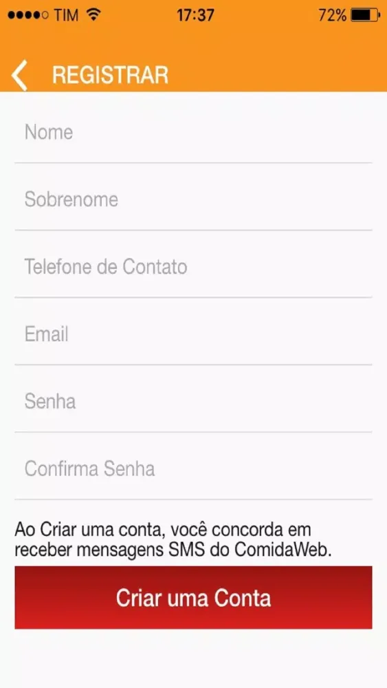 Comida Web应用截图