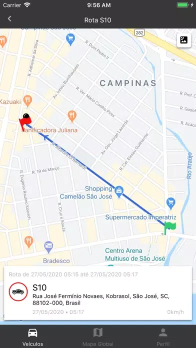 Captures d'écran de Conexão Rastreadores