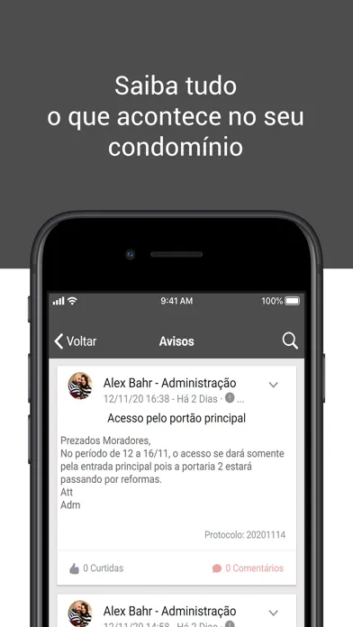 Capturas de tela do Conexion Condomínios