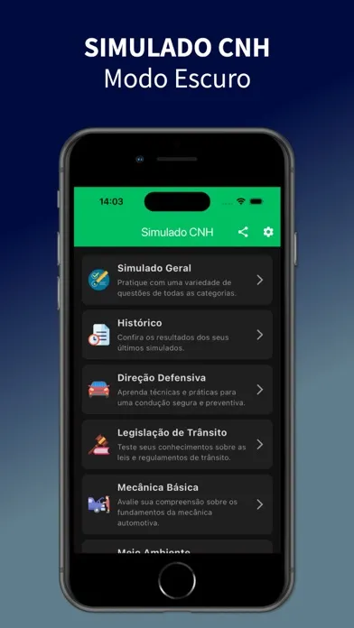 Capturas de pantalla de Simulado CNH: Prova 2024