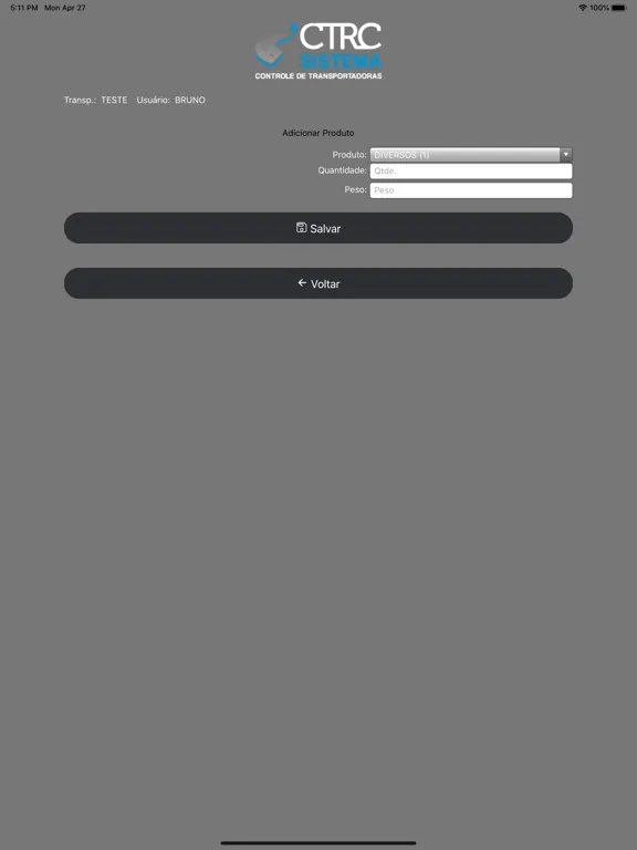 Ctrc Coletas iPad  स्क्रीनशॉट