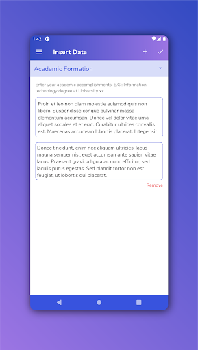 Curriculum Manager / Resume Screenshots
