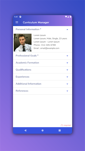Curriculum Manager / Resume Screenshots