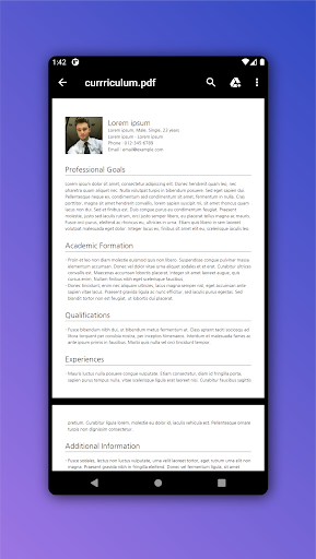 Curriculum Manager / Resume Screenshots