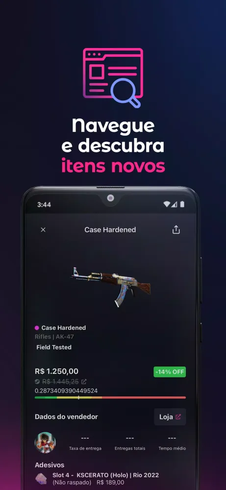 Tangkapan layar DashSkins: Compra Venda Skins