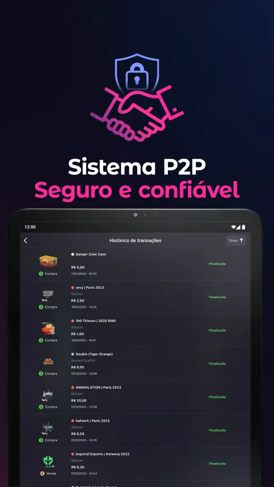 Tangkapan layar DashSkins: Compra Venda Skins