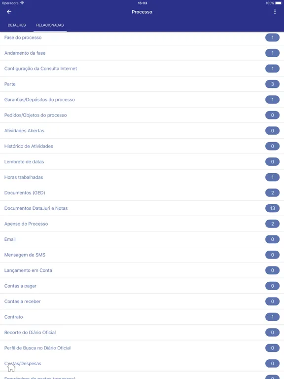Zrzuty ekranu DataJuri Software Jurídico iPad 