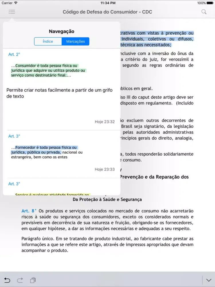 Tangkapan layar Código de Defesa do Consumidor - CDC iPad 