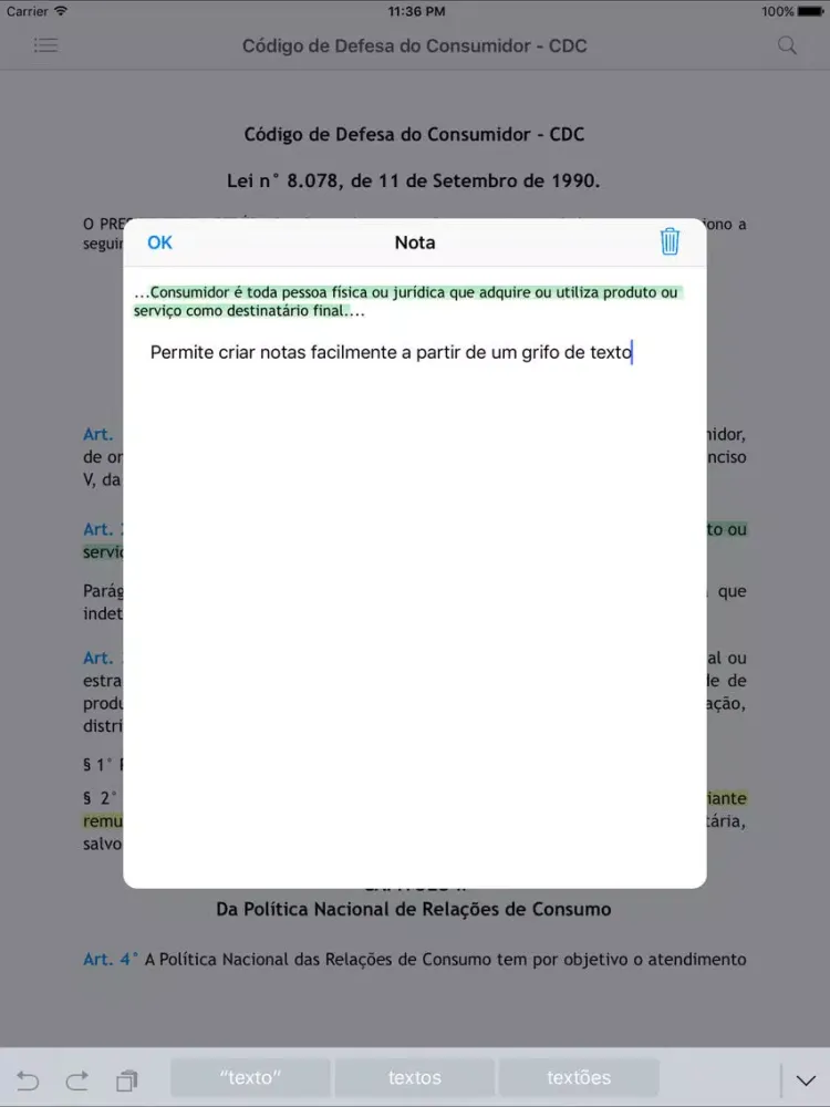 Tangkapan layar Código de Defesa do Consumidor - CDC iPad 