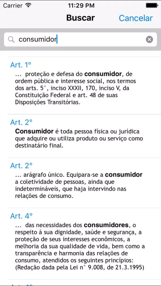 Tangkapan layar Código de Defesa do Consumidor - CDC