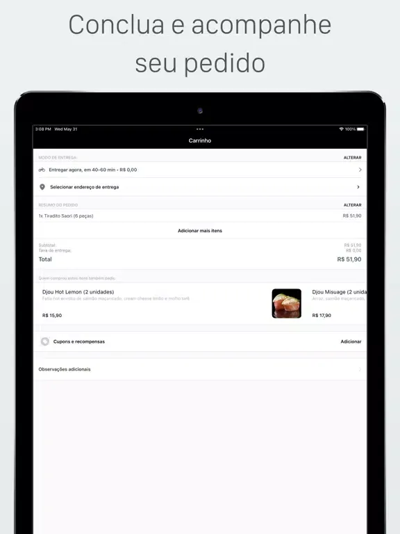 Tangkapan layar A Gueixa Delivery APP iPad 