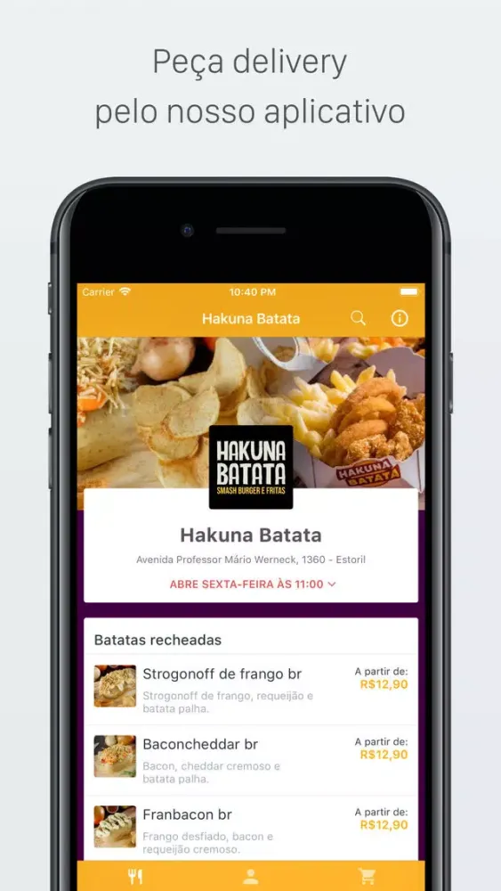 ภาพหน้าจอของ Hakuna Batata Delivery