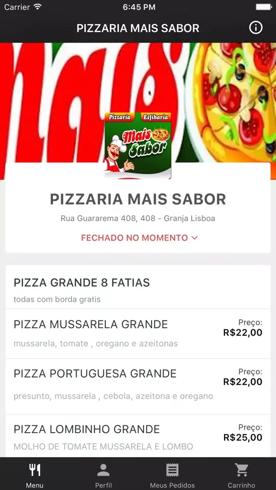 PIZZARIA MAIS SABOR Delivery سکرین شاٹس
