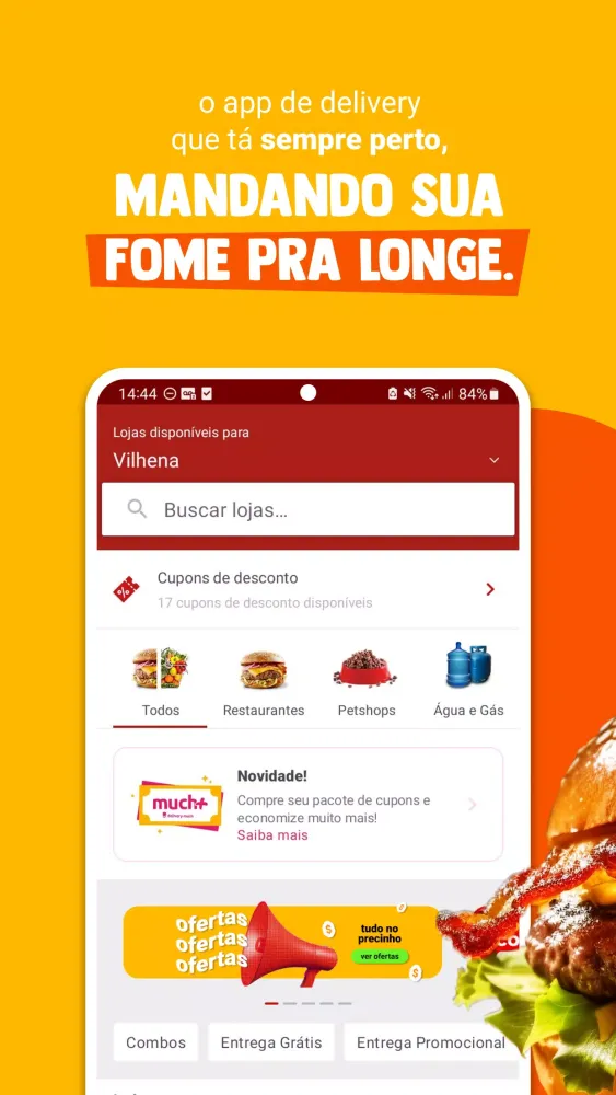 Capturas de tela do Delivery Much