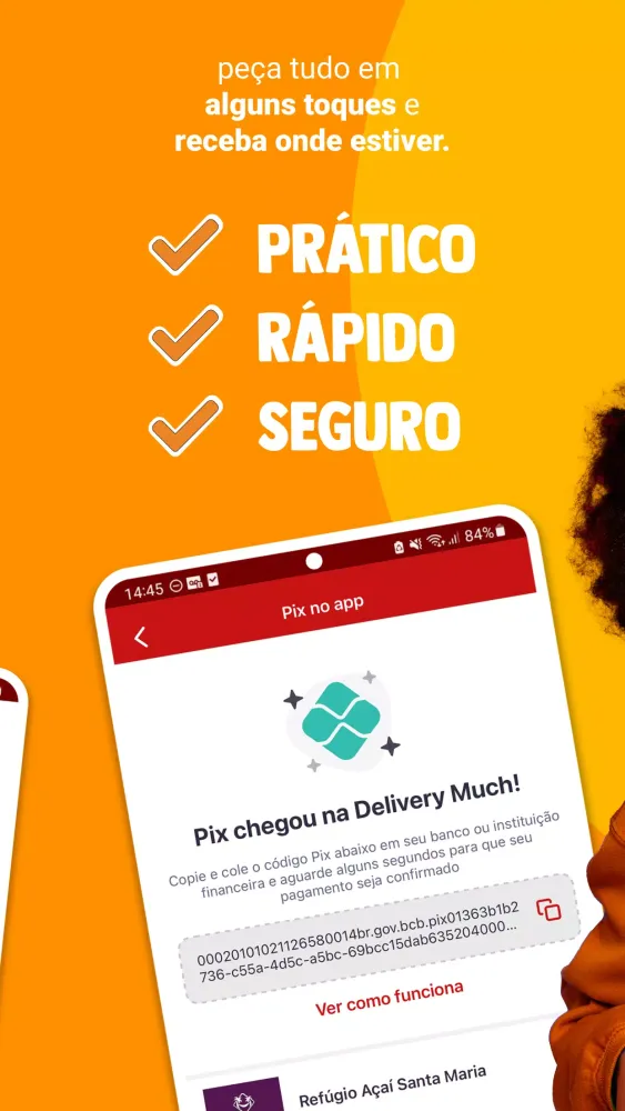 Capturas de tela do Delivery Much