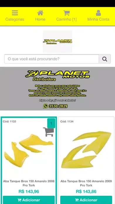 Tangkapan skrin Planet Motos Distribuidora
