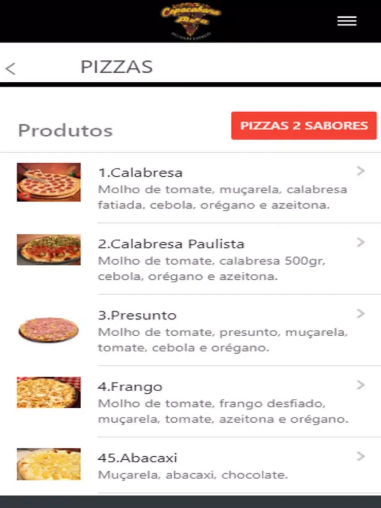 Copacabana Pizza iPad  স্ক্রিনশট