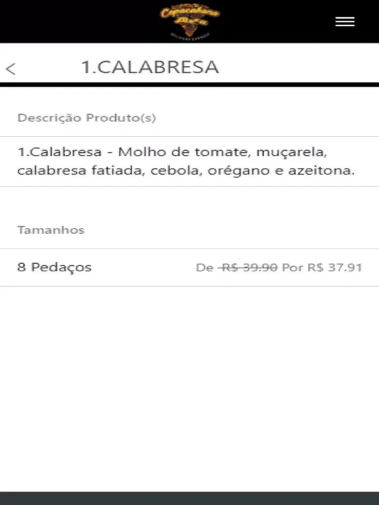 Copacabana Pizza iPad  স্ক্রিনশট