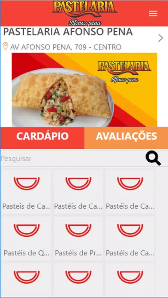 Capturas de tela do Pastelaria Afonso Pena