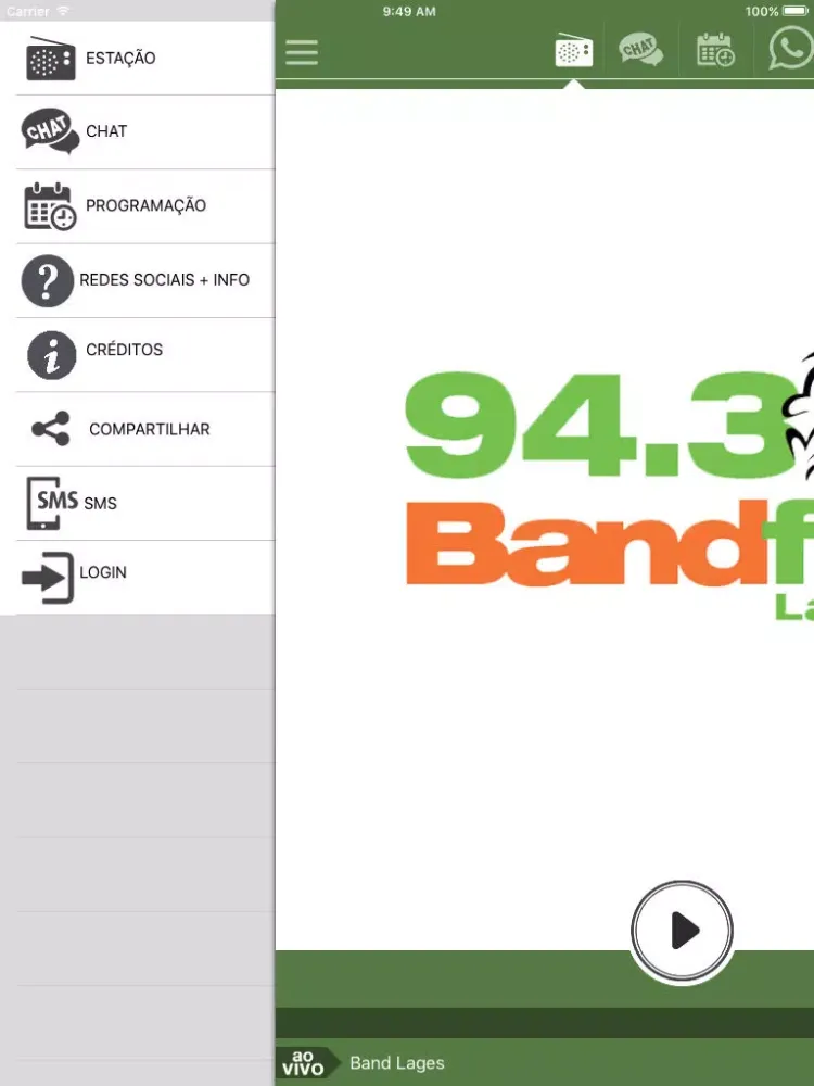 Capturas de pantalla de BAND FM LAGES 94.3 iPad 