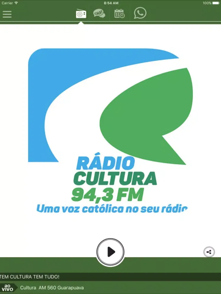 Capturas de tela do Cultura FM Guarapuava iPad 