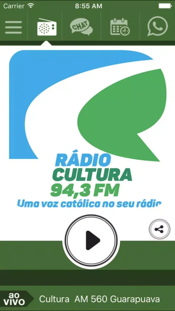 Capturas de tela do Cultura FM Guarapuava