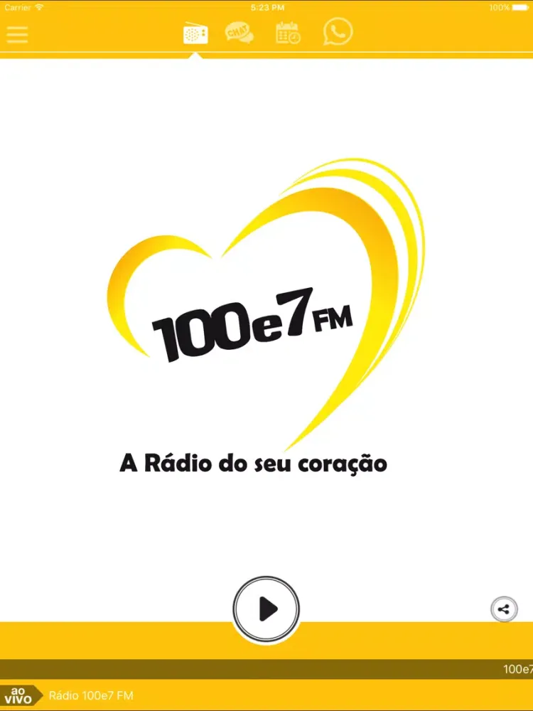 100e7 FM iPad  سکرین شاٹس