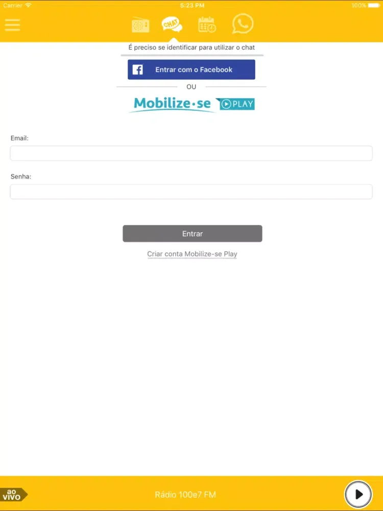 100e7 FM iPad  سکرین شاٹس