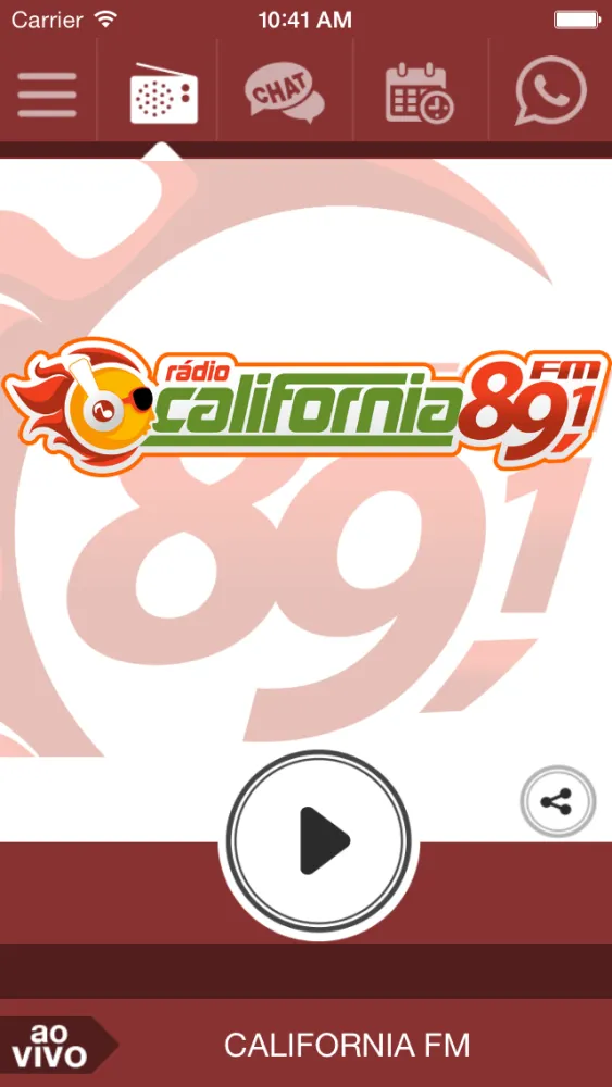 Ảnh chụp màn hình của Rádio Califórnia FM 89,1
