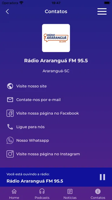 Captures d'écran de Rádio Araranguá