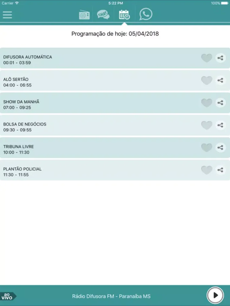 Rádio Difusora FM Paranaíba MS iPad 应用截图