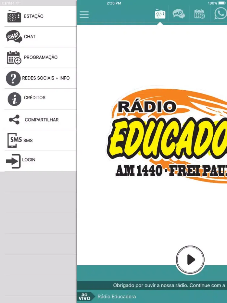 Tangkapan skrin Educadora AM 1440 iPad 